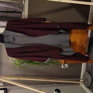 Gray and maroon sweater
